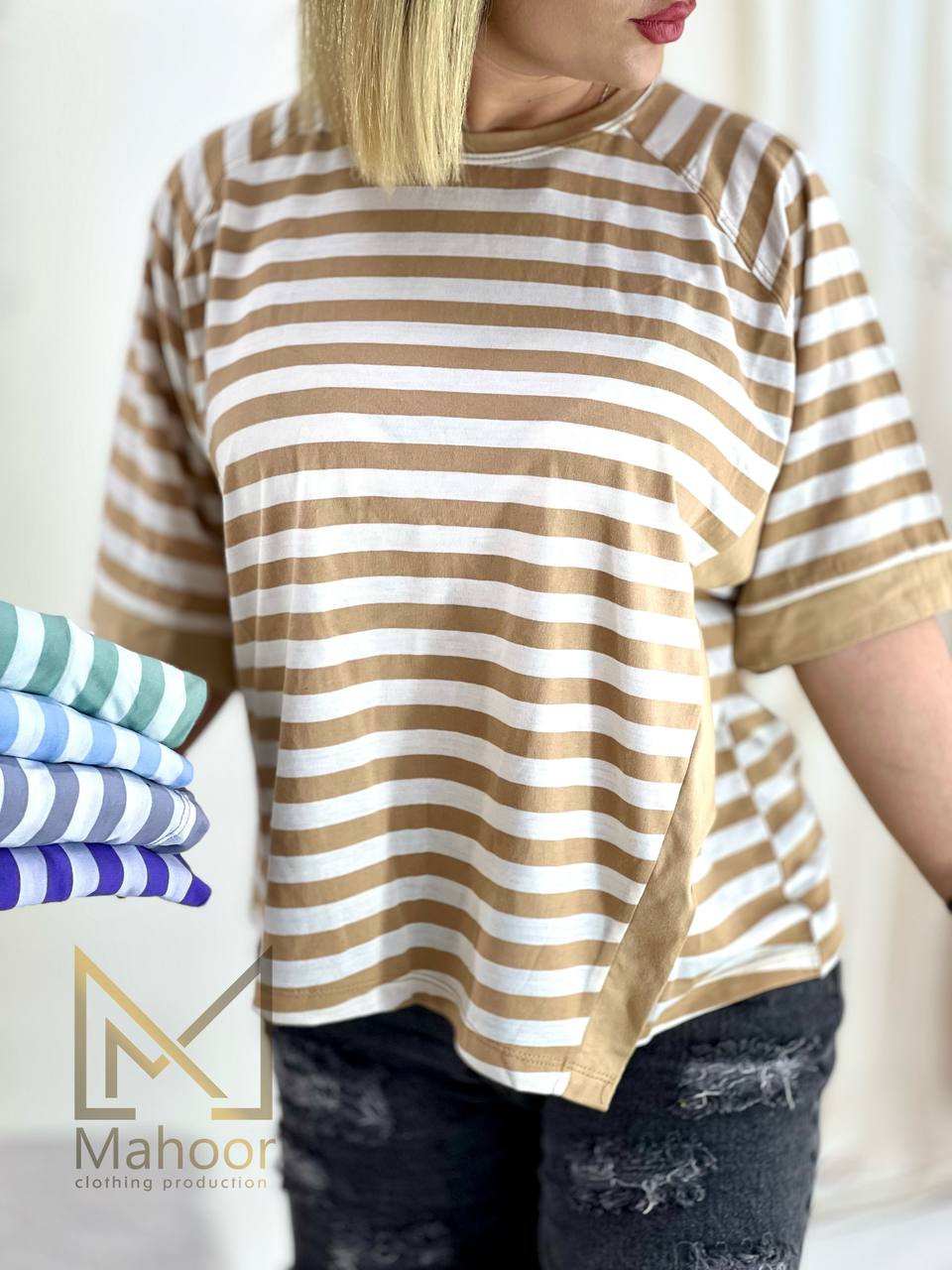 تیشرت جلواریب راه راه